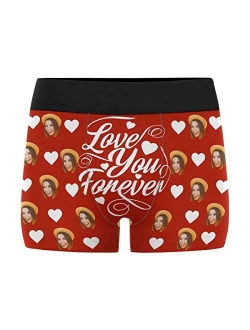 Custom Picture Face Leopard Print Men's Boxer Shorts Underpants Briefs with Photo