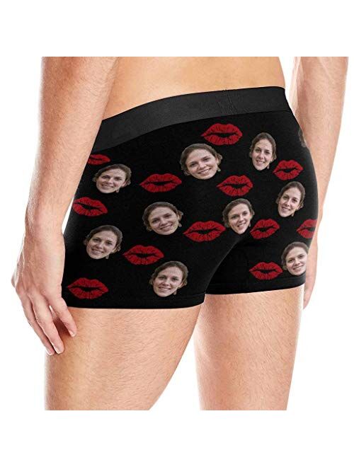 Custom Picture Face Leopard Print Men's Boxer Shorts Underpants Briefs with Photo