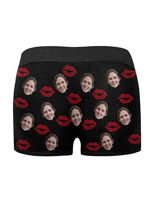 Custom Picture Face Leopard Print Men's Boxer Shorts Underpants Briefs with Photo