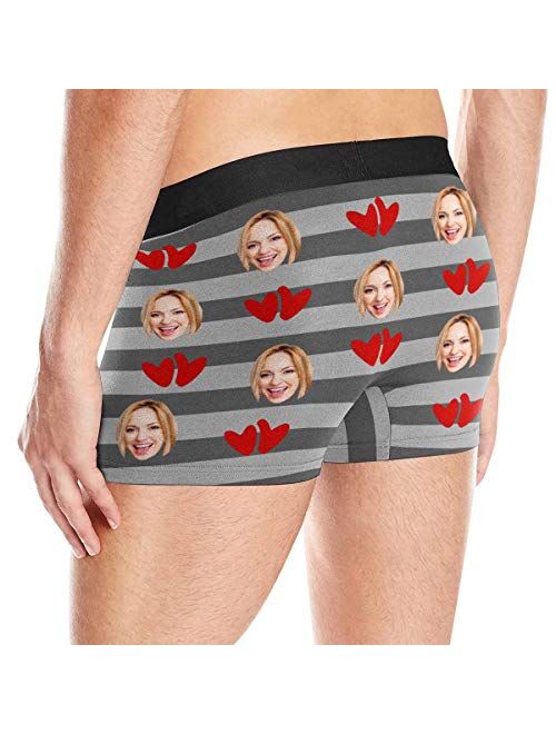 Personalized Men Boxers with Funny Face, Photo Novelty Underwear Briefs for Men It's Mine Black