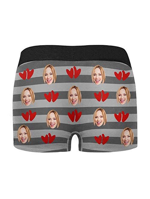 Personalized Men Boxers with Funny Face, Photo Novelty Underwear Briefs for Men It's Mine Black