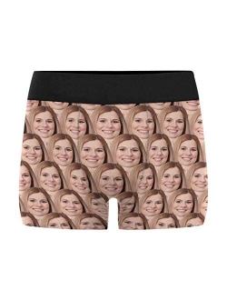 Custom Men's Funny Face I Love You Valentine's Day Boxer Shorts Novelty Briefs Underpants Printed with Photo (XS-XXXL)