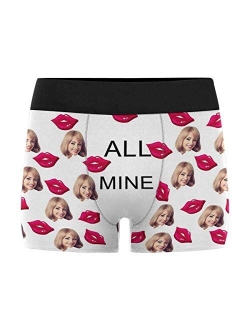 Custom Men's Funny Face I Love You Valentine's Day Boxer Shorts Novelty Briefs Underpants Printed with Photo (XS-XXXL)