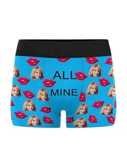 Custom Men's Funny Face I Love You Valentine's Day Boxer Shorts Novelty Briefs Underpants Printed with Photo (XS-XXXL)