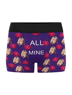 Custom Men's Funny Face I Love You Valentine's Day Boxer Shorts Novelty Briefs Underpants Printed with Photo (XS-XXXL)