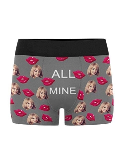 Custom Men's Funny Face I Love You Valentine's Day Boxer Shorts Novelty Briefs Underpants Printed with Photo (XS-XXXL)