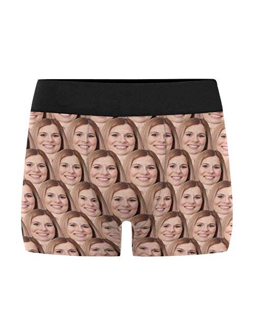 Custom Men's Funny Face I Love You Valentine's Day Boxer Shorts Novelty Briefs Underpants Printed with Photo (XS-XXXL)