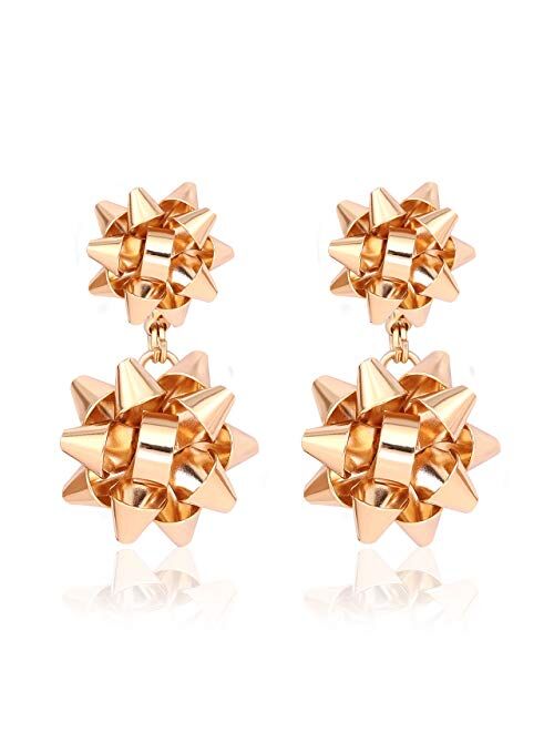 Ella & Elly Goldtone & Red Rhinestone Butterfly Wing Drop Earrings