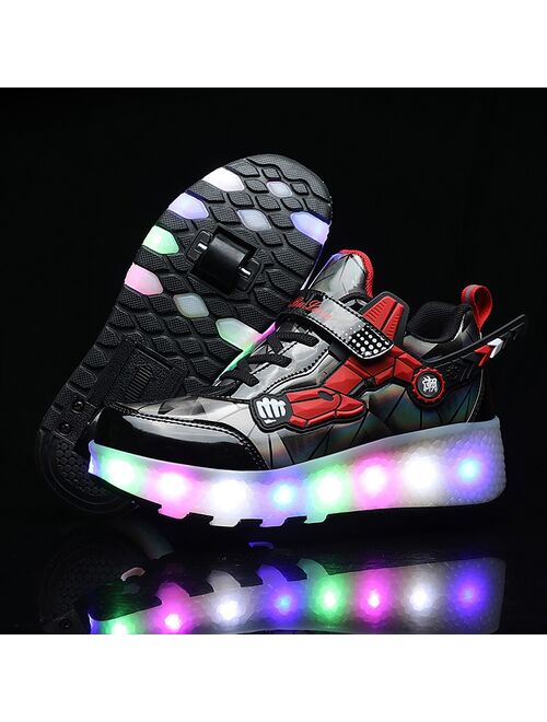 Roller Skate Shoes Children's Sneakers With Wheels Kids Boys Girls 2021  Fashion Sports Casual Glowing Led Shoes