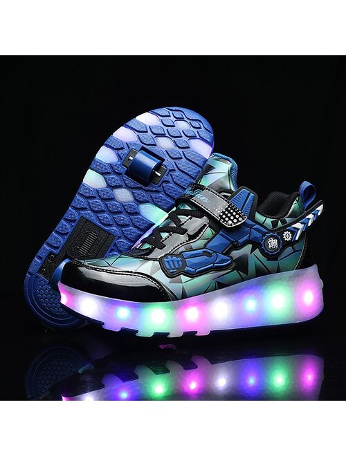 Roller Skate Shoes Children's Sneakers With Wheels Kids Boys Girls 2021  Fashion Sports Casual Glowing Led Shoes