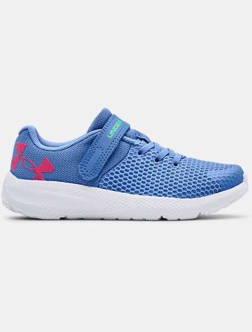 Under Armour Girls' Pre-School UA Pursuit 2 AC Big Logo Running Shoes