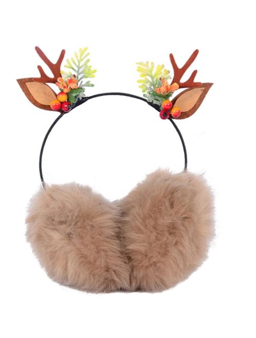 Christmas Antler Hair Band Headdress Winter Warm Earmuff Girl Earmuff Lovely Imitation Rabbit Hair Ear Warmer Xmas gift