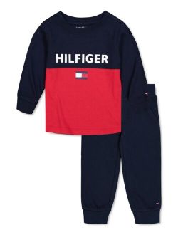 Baby Boys 2-Pc. Colorblocked Sweatshirt & French Terry Joggers Set