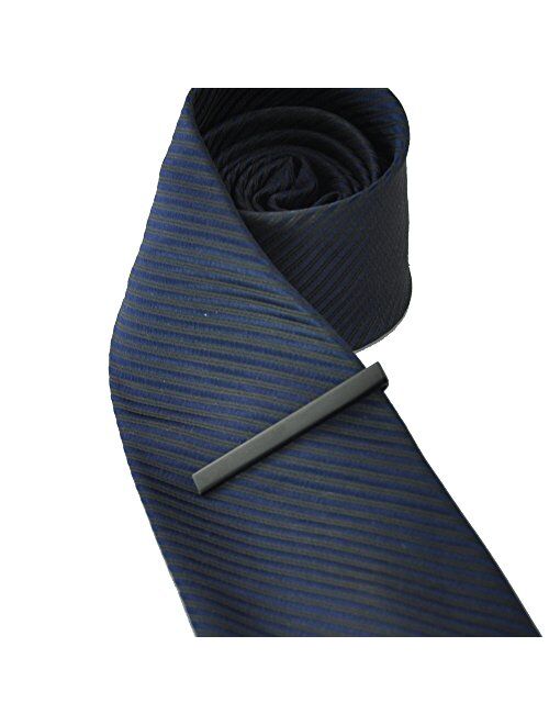 MeShow 2.1 Inch Long Mens Tie Clip Clasp Bar Set for Regular Ties Spring Loaded End