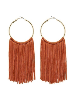 Coiris Hoop Statement Tassels Dangle Drop Earrings for Women