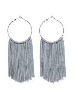 Coiris Hoop Statement Tassels Dangle Drop Earrings for Women