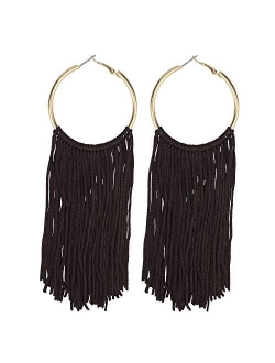 Coiris Hoop Statement Tassels Dangle Drop Earrings for Women