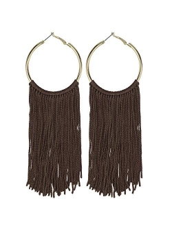 Coiris Hoop Statement Tassels Dangle Drop Earrings for Women