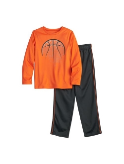 Boys 4-12 Jumping Beans Active Sports Long Sleeve Tee and Pants Set