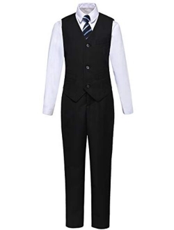 Visaccy Boys Suits Slim Fit Dress Clothes Ring Bearer Outfit