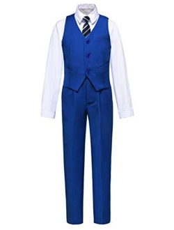 Visaccy Boys Suits Slim Fit Dress Clothes Ring Bearer Outfit