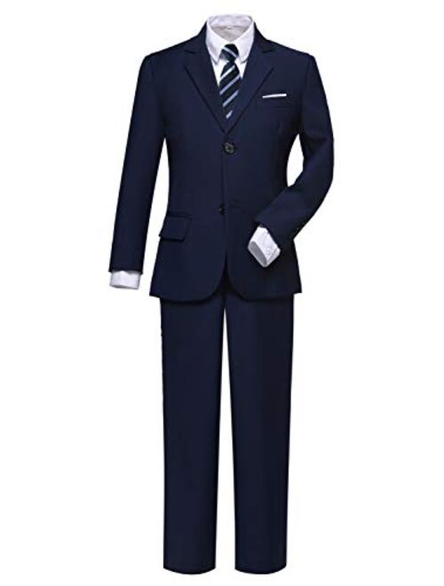 Visaccy Boys Suits Slim Fit Dress Clothes Ring Bearer Outfit