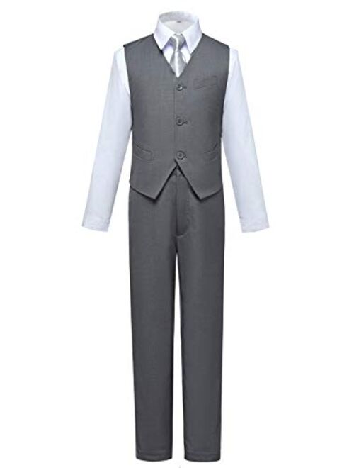 Visaccy Boys Suits Slim Fit Dress Clothes Ring Bearer Outfit