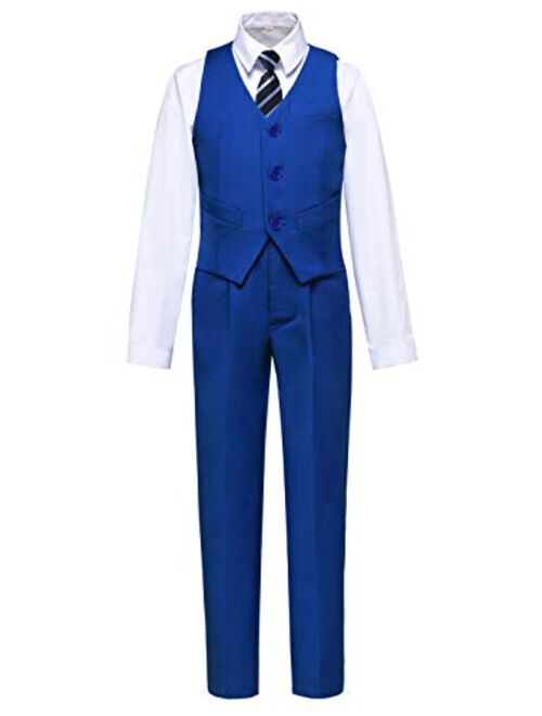 Visaccy Boys Suits Slim Fit Dress Clothes Ring Bearer Outfit