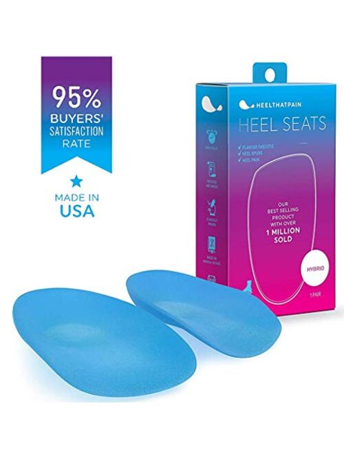 Heel That Pain Plantar Fasciitis Insoles | Heel Seats Foot Orthotic Inserts, Heel Cups for Heel Pain and Heel Spurs | Patented, Clinically Proven, 100% Guaranteed | Blue,