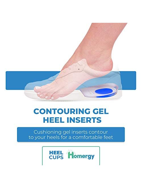 Gel Silicone Heel Cups/Pads - 1 Pair Heel Lifts for Achilles Tendonitis, Shoe Wedge Inserts for Plantar Fasciitis, Sore Heel, Bone Spur, Foot Pain Relief Support, Comfort