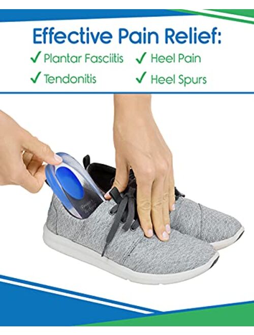 ViveSole Silicone Gel Heel Cups (Pair) - Shock Absorbing Shoe Inserts for Plantar Fasciitis, Sore Heel, Achilles, Bone Spurs, Pain Relief - Foot Comfort Support Protector