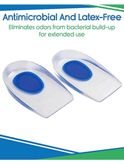 ViveSole Silicone Gel Heel Cups (Pair) - Shock Absorbing Shoe Inserts for Plantar Fasciitis, Sore Heel, Achilles, Bone Spurs, Pain Relief - Foot Comfort Support Protector