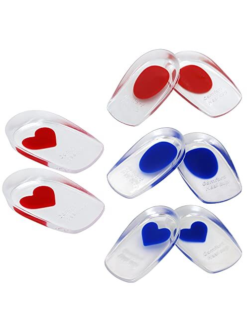 Wonderwin Silicone Gel Heel Cups - Shoe Inserts for Plantar Fasciitis, Sore Heel, Heel Pain, Heal Dry Cracked Heels, Achilles Tendinitis - Foot Comfort Pads - Support (4 