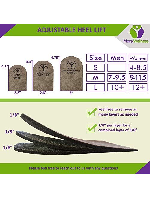 Premium Adjustable Orthopedic Heel Lift for Heel Pain and Leg Length Discrepancies - Medium Pack of 2