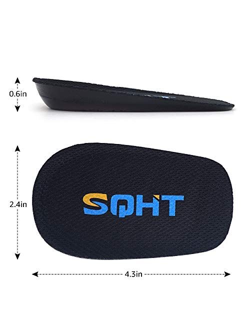 SQHT's Height Increase Insoles - Heel Shoe Lift Inserts for Achilles Tendonitis and Leg Length Discrepancy, Heel Cushion for Men & Women (Large (1" Height))