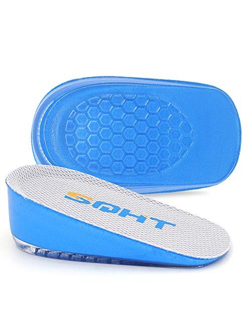 SQHT's Height Increase Insoles - Heel Shoe Lift Inserts for Achilles Tendonitis and Leg Length Discrepancy, Heel Cushion for Men & Women (Large (1" Height))