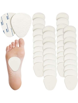 40 Pieces Metatarsal Felt Feet Pads Insert Pads Ball of Foot Cushion Pain Relief Forefoot Support Adhesive Foam Foot Cushion Pad for Men and Women 1/4 Inch Thick (White)