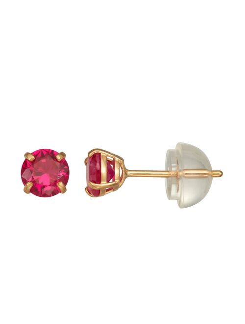 Kids' Junior Jewels 14k Gold Gemstone Stud Earrings