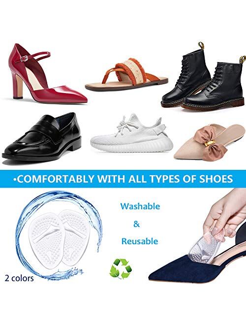 Ball of Foot Cushions, Metatarsal Pads, High Heel Inserts, Forefoot Cushions, Soft Gel Insole Pads, Idea for Mortons Neuroma & Metatarsal Foot Pain Relief – Women＆Men (12