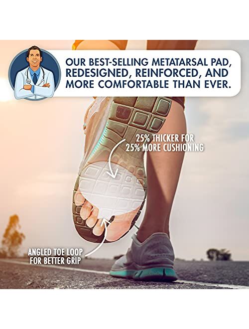 Dr. Frederick's Original Metatarsal Pads Plus - 25% More Cushioning - 4 Pieces - Foot Pads for Women & Men