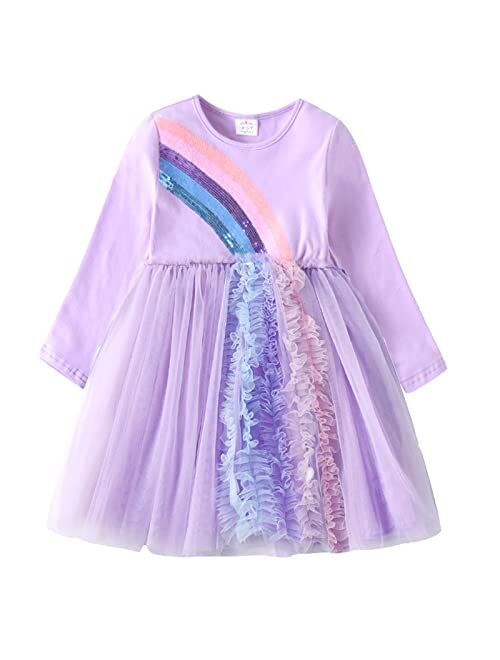 VIKITA Girls Dresses Winter Long Sleeve Party Gifts for Girls 3-7 Years