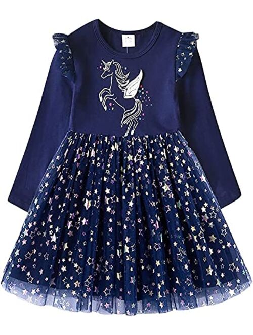 VIKITA Girls Dresses Winter Long Sleeve Party Gifts for Girls 3-7 Years