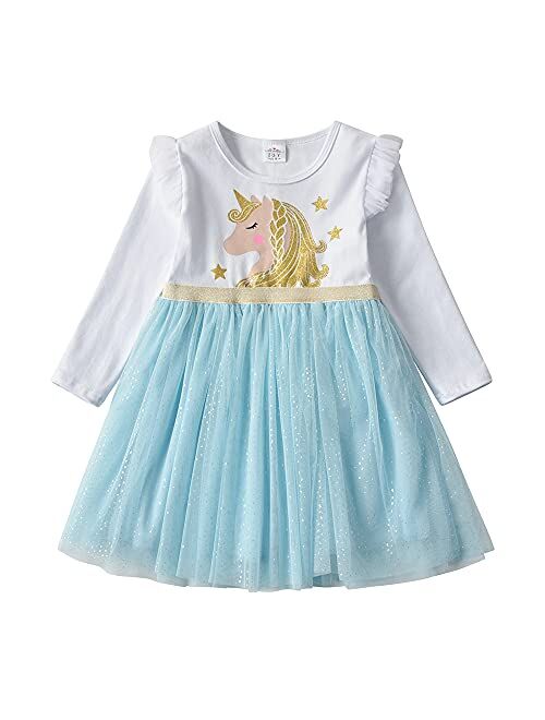 VIKITA Toddler Girls Dresses for Winter Long Sleeve Girls Clothes Tutu Party Dresses for Little Girls 2-8 Years