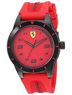 Ferrari Boy's RedRev Quartz TR90 and Silicone Strap Casual Watch, Color: Red (Model: 860008)