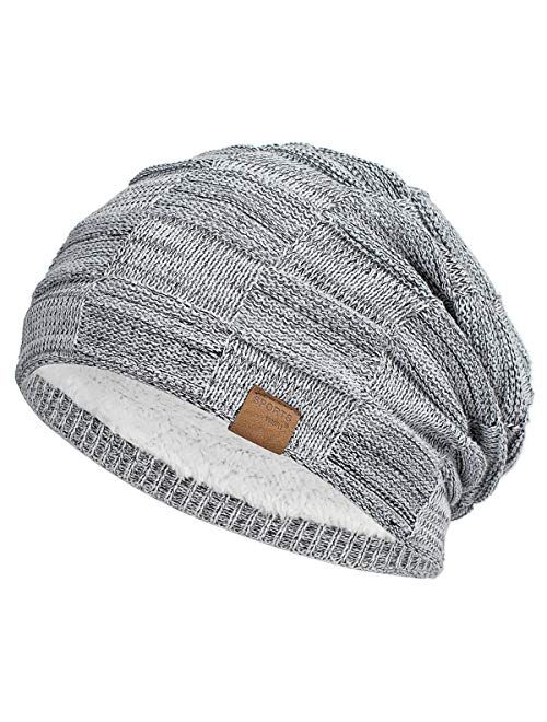 Vgogfly Slouchy Beanie for Men Winter Hats for Guys Cool Beanies Mens Lined Knit Warm Thick Skully Stocking Binie Hat