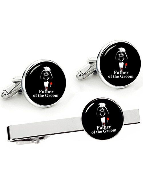 Kooer Classic Wedding Cufflinks Personalized Star Cuff Links Jewelry Gift for Groom Best Man Groomsman Bridesman