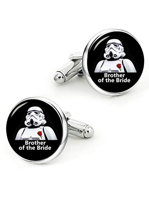 Kooer Classic Wedding Cufflinks Personalized Star Cuff Links Jewelry Gift for Groom Best Man Groomsman Bridesman