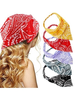 Hair Bandana Hair Scarf Headband TOBATOBA 5 Pcs Beautiful Floral Headband for Women Chiffon Fashion Headbands Thin Headbands for Women Boho Headbands Elastic Hair Bandana