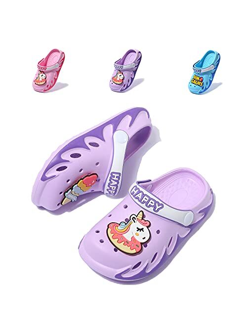 Kids Clogs for Girls, Toddler Slip-on Water Shoes, Beach Slides Slippers, Unicorn Clogs, Pool Sandal