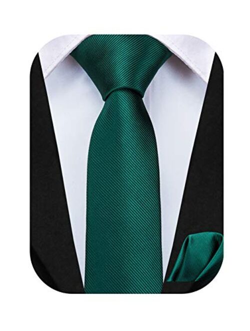 Dubulle Tie for Boys Self Tie Silk Kids Necktie and Pocket Square Set for Age 8-14